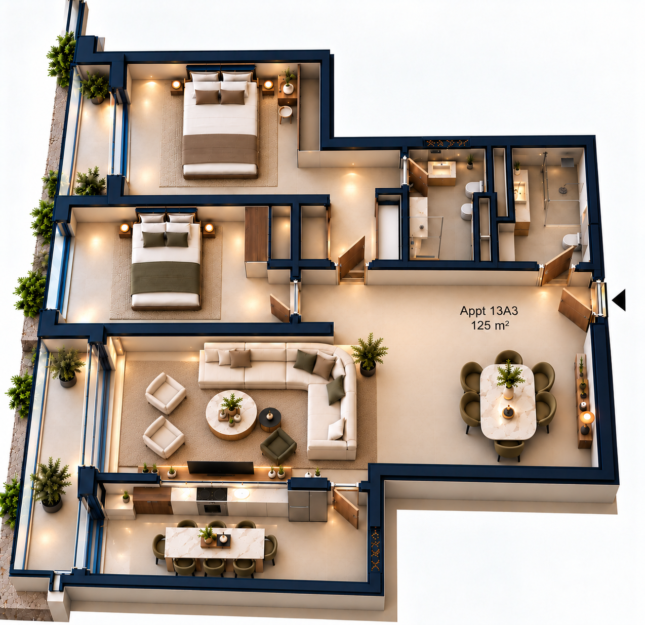 RABAT GARDEN Wifaq — Appartement 2/3 chambres haut standing — photo 3